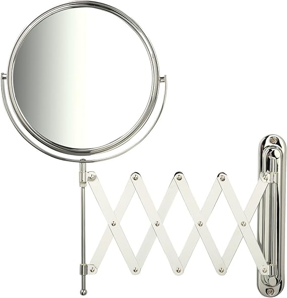 Jerdon JP2027C 7X1X Magnification Wall Mount Mirror with Scissor Bracket, Chrome Amazon.ca Beauty