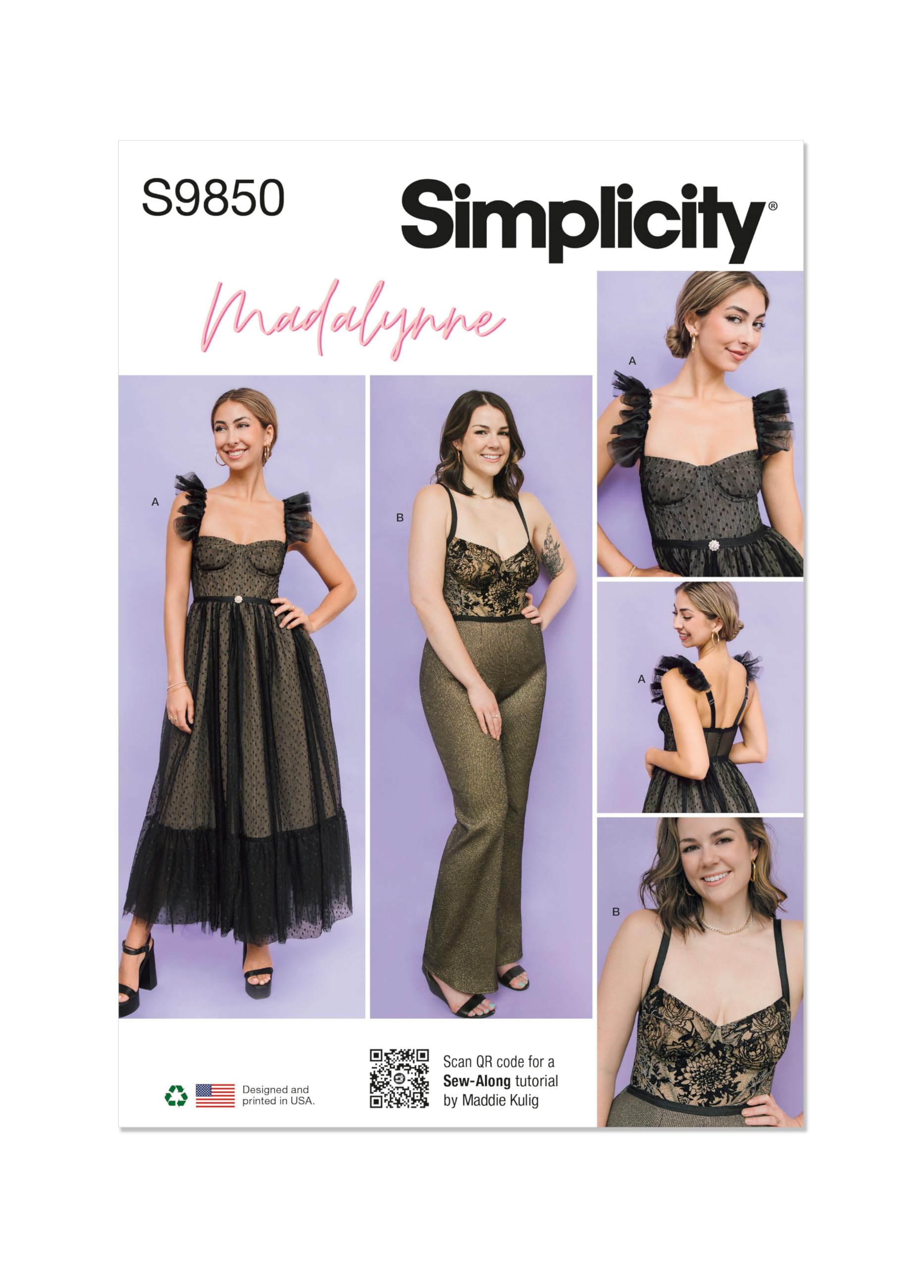 SIMPLICITY SS9850BB Misses' and Women's Dress and Jumpsuit by Madalynne Intimates BB (1X-5X)