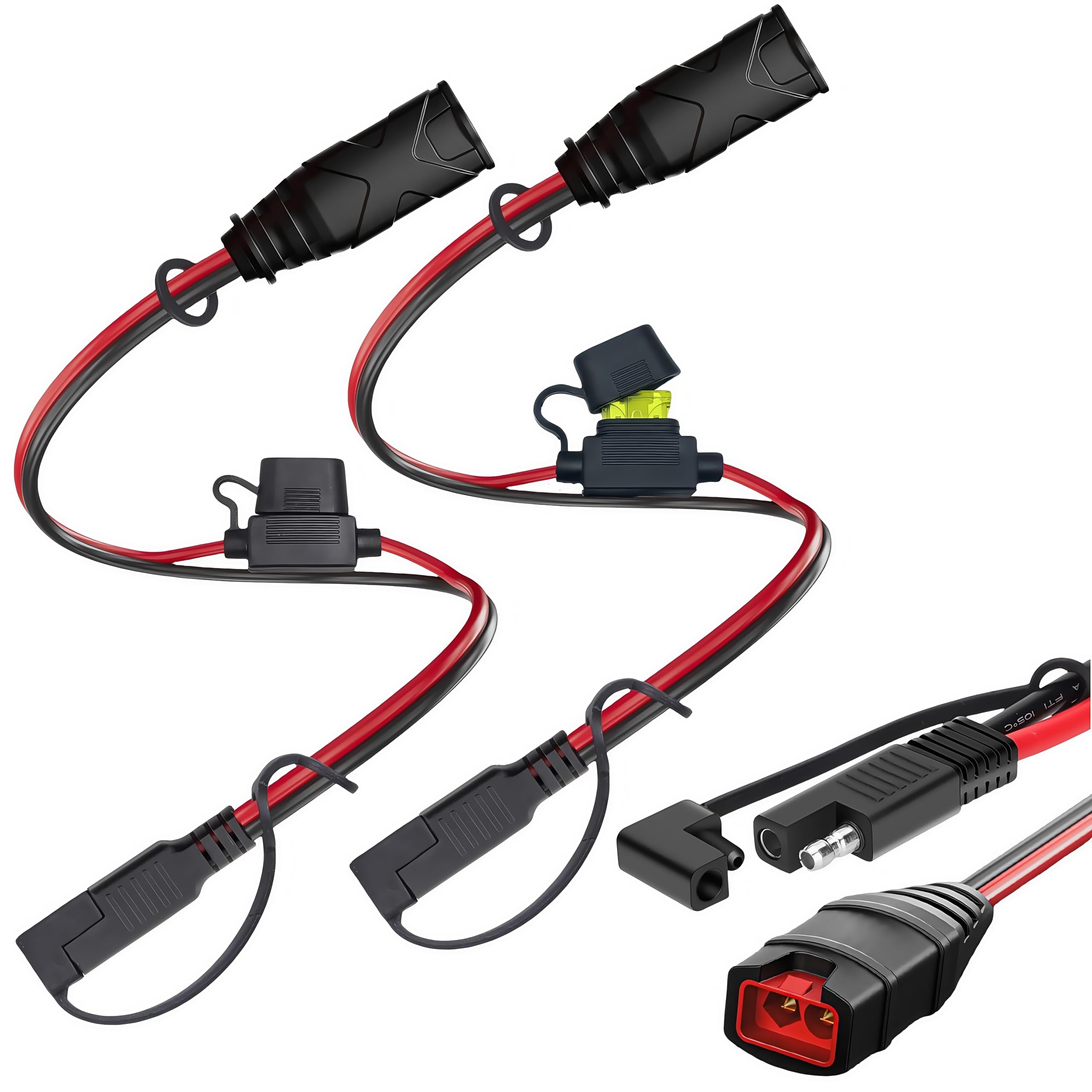 Photo 1 of 2 Pack X-Connect SAE Adapter fit for GC009 NOCO Battery Charger Accessories,14AWG Pure Copper Wire and 20A Fuse, Waterproof Plug, to Quick Connections Already on Motorcycles, Cars, ATVs and UTVs