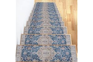 Non-Slip Carpet Stair Treads 8"x30" for Wooden Steps Indoor, Washable Reusable Stair Runner Covers with Rubber Backing, Safet