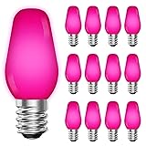 LUXRITE 12-Pack C7 LED Pink Replacement Light Bulbs