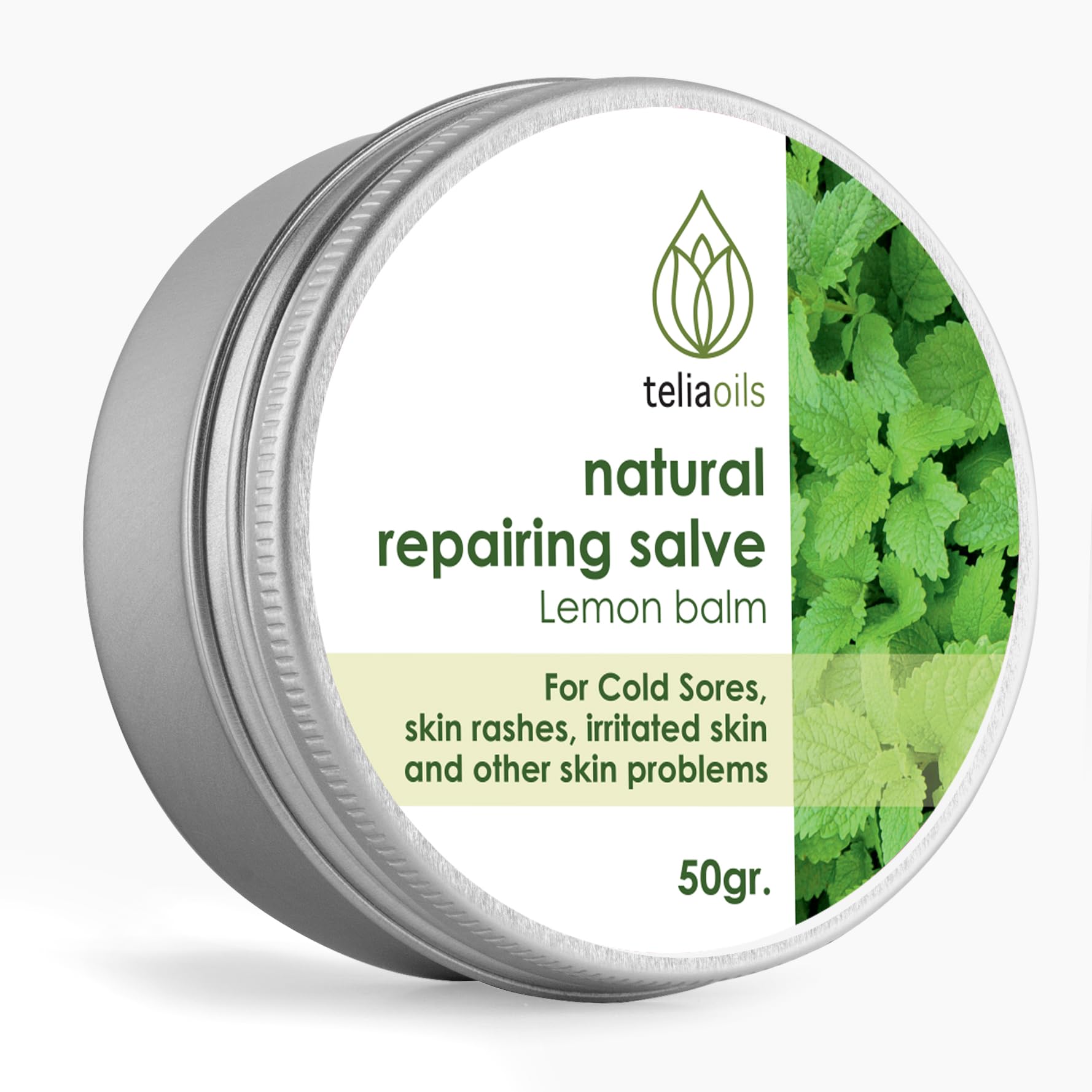 Teliaoils Lemon Balm Salve, Fast Acting/Natural Salve. Cold Sores - Skin Rashes - Irritated Skin - Itchy Skin. (1.7 Oz / 50 Ml)