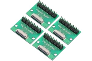 MECCANIXITY 4pcs FFC FPC Connector Board 24 Pins 0.5mm Socket to 2.54mm Double Row Male Pin Header Strip Adapter, PCB Convert