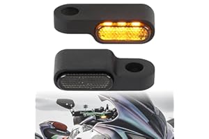 evermotor 1 Set 12V Motorcycle Led Waterproof Indicators：Handlebar Turn Signal Light Compatible with Harley, Sportster, Honda, Yamaha, Suzuki, Kawasaki - Mini Motorcycle Blinkers, Aluminum Alloy