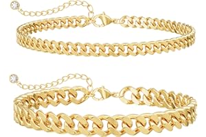 Foxgirl Gold Ankle Bracelets for Women 14K Gold Plated/Silver Anklets for Women Waterproof Minimalist Cuban Link Anklets Set Dainty Layered Ankle Bracelets Anklets for Women Gold Anklet Jewelry Gifts