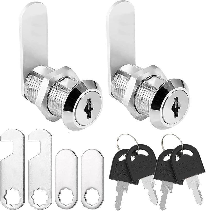 Litensh 2Pcs 20mm Security Mailbox Lock with Keys Cam Drawer Cabinet Locker