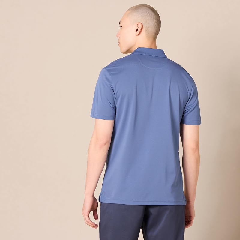 Polo de Golf, Manches Courtes, Coupe Ajustée, Séchage Rapide Homme, Bleu Délavé, XL