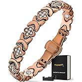 MagnetRX® Women’s Pure Copper Magnetic Bracelet - Ultra Strength Magnetic Copper Bracelet - Adjustable Length with Sizing Tool (Copper Clover)