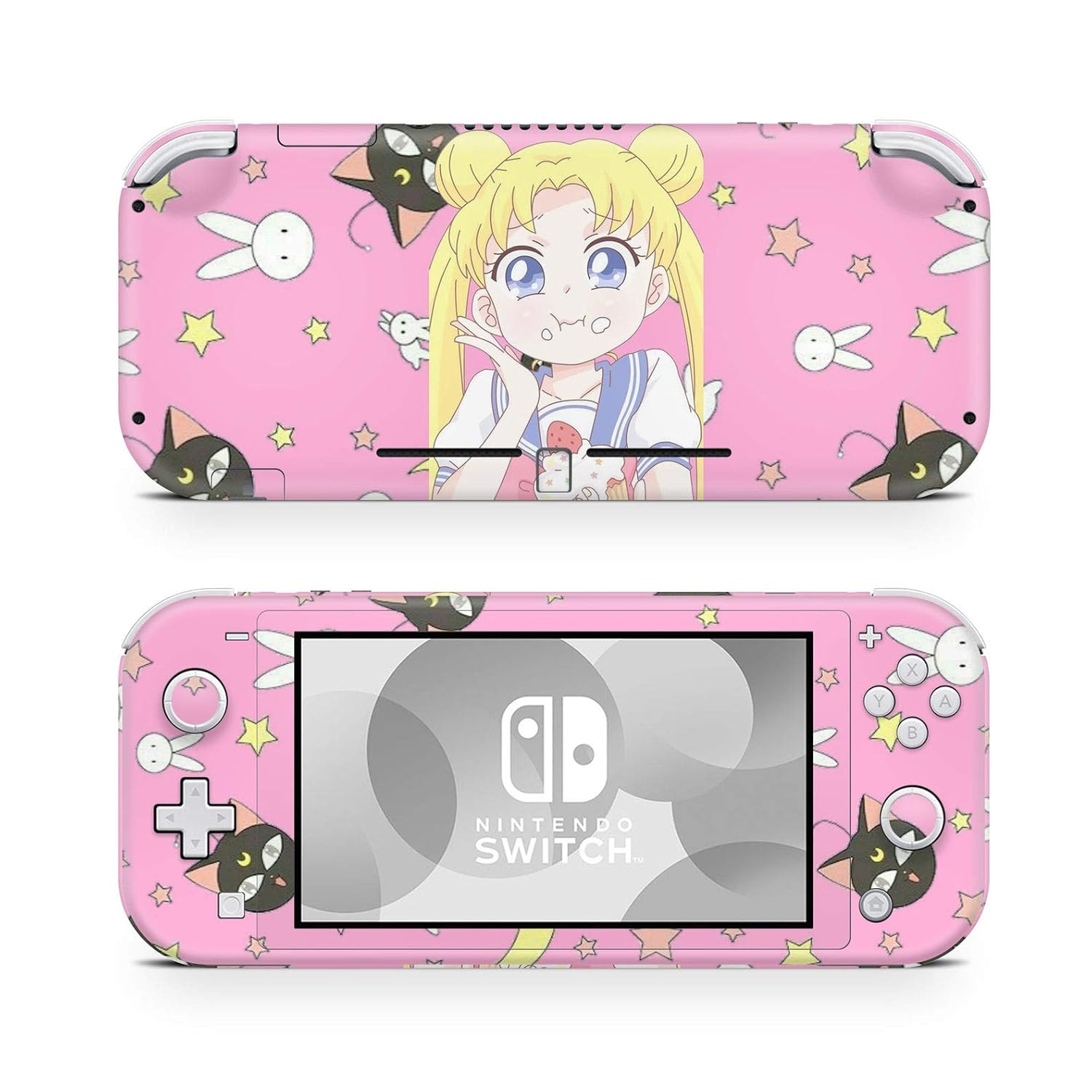 Amazon Com Zoomhitskins Switch Lite Skin Decal Stickers Yellow Pink Girl Green Rabbit Cats Kawaii Aqua Graphic Pink Pattern Anime Cute High Quality Durable Bubble Free Goo Free 1 Console Skin Made In Usa Video Games