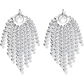 Aliyoham Silver Tassel Earrings for Women, Hypoallergenic Sterling Silver Earrings Post, Boho Dangle Jewelry for Women