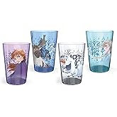 Zak Designs 14.5oz Disney Frozen 2 Nesting Tumbler Set Includes Durable Plastic Cups, Fun Drinkware is Perfect for Kids, 4pk (14.5oz, Anna & Elsa & Olaf)