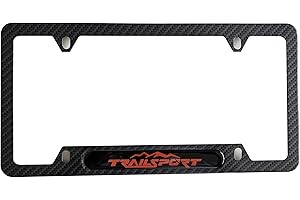 QAMNVCRTY Carbon Fiber License Plate Frame Cover Holder Trailsport for Honda Truck Car Accessories Stainless Steel 1PC, CPK22PW