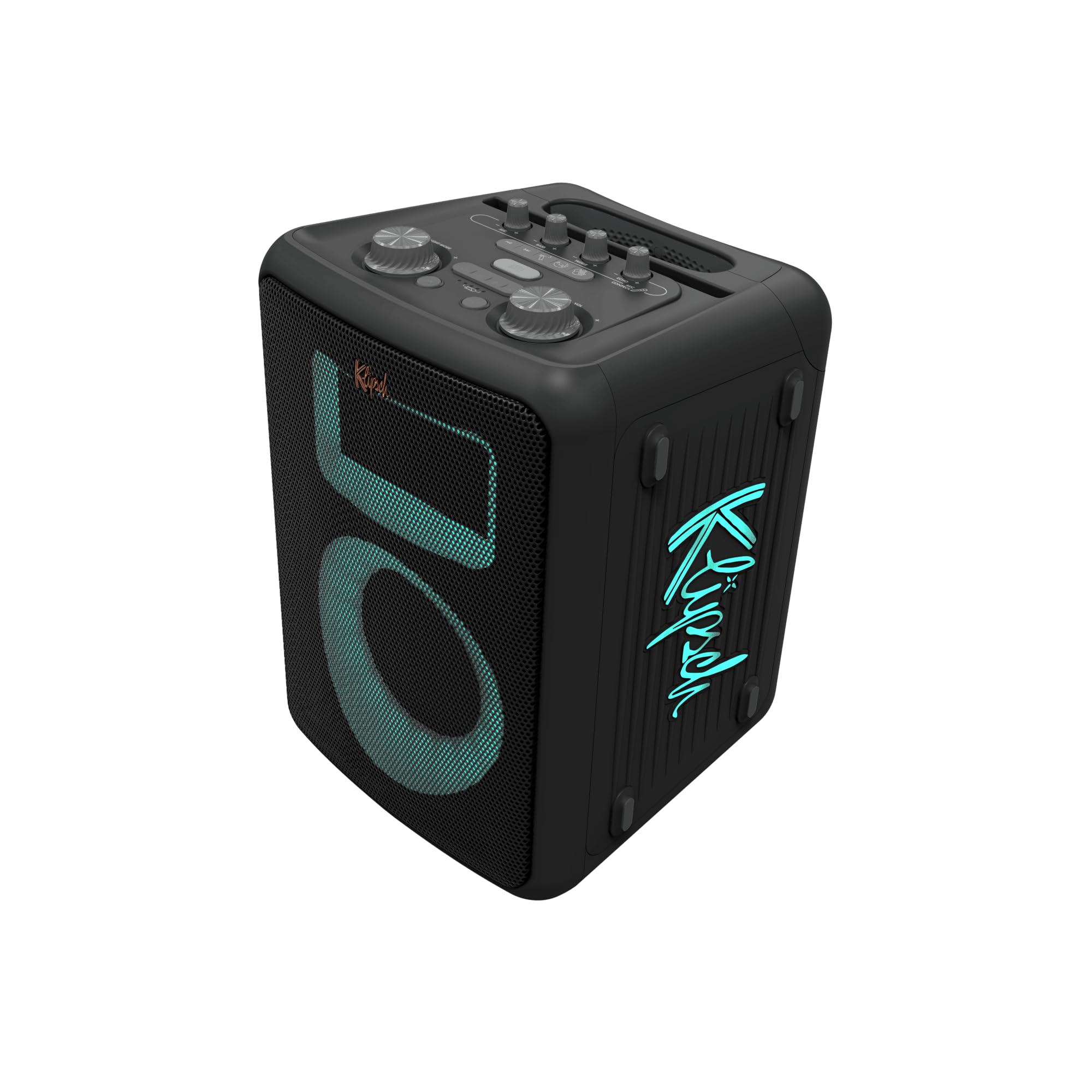 Klipsch Vegas Music City Party Speaker - Five Light Show Settings, 8 Hour Battery Life, IPX4 Rated, Pole mountable and mic Included!