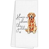 EGBTL Funny Golden Retriever Kitchen Towels, Golden Retriever Gifts for Women Hand Towels for Bathroom Decor, Gifts for Dog Mom Dad Lovers Dishcloths Dish Towel for Kitchen 16x24 Inches