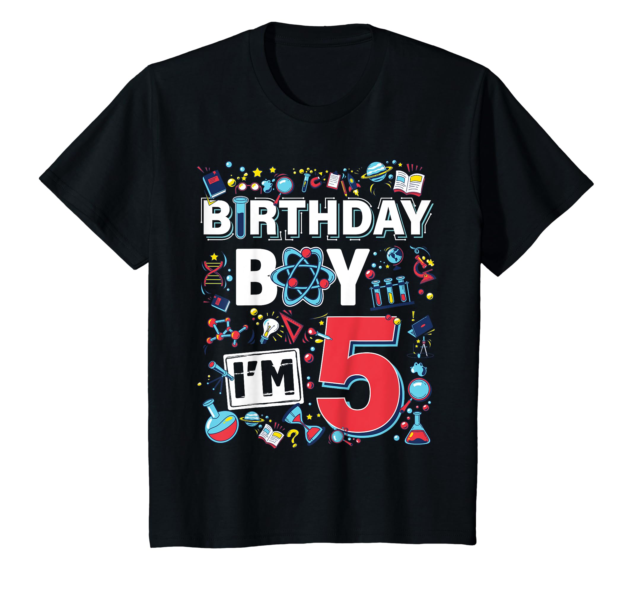 Photo 1 of Kids Scientist 5th Birthday Boy I'm 5 Years Science experiments T-Shirt