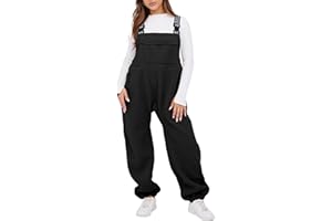 SeekMe Womens Fleece Overalls 2025 Warm Winter Casual Loose Jumpsuits Sherpa Bib Overalls Fuzzy Ski Pants with Pockets