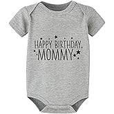 WOOYONGING Happy Birthday Mommy Baby Clothes Short Sleeve Baby Boy One-piece Outfit Baby Romper