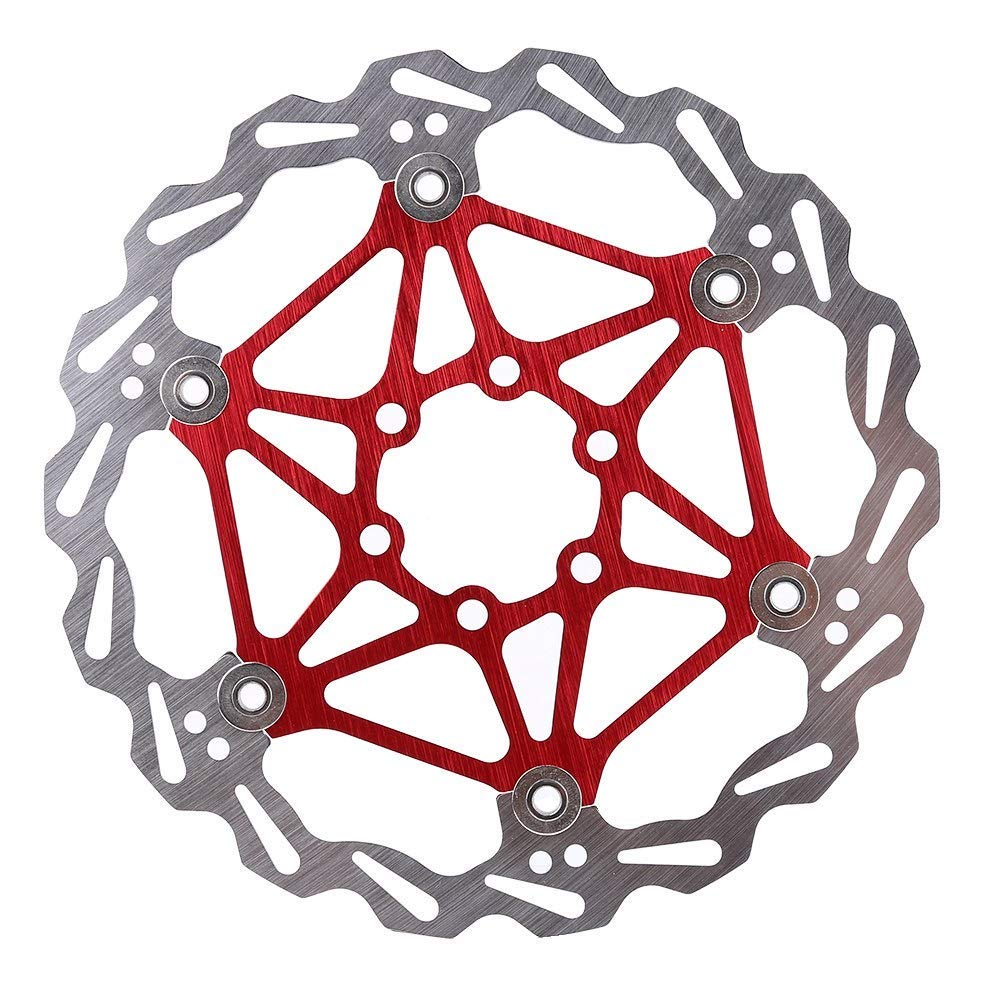 Bnineteenteam Brake Disc, Bike Disc Brake Rotor 160/180/203mm Mountain Bike Type Floating Brake Disc Bicycle Brake Pad Cycling Accessory(160mm-red) Bicycle and Spare Parts Ride