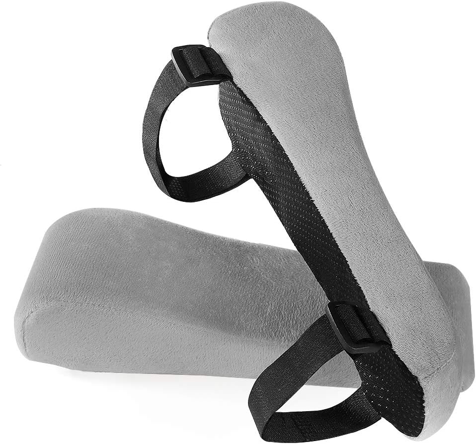 Memory Foam Arm Rest Office Chair Armrest Pads and Elevated Sloped Armrest - Universal Cushion Covers for Armrest and Elbow Relief (2 Pad Set) Gray : Office Products