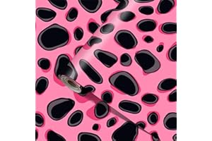 HOMETITUTE Hot Pink Leopard Print Wallpaper Peel and Stick 15.7"x39.4" Self Adhesive Removable Vinyl Contact Paper for Wall C