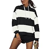 Panadila Womens Striped Workout Set Sweatsuits 2 Piece Outfits Oversized Matching Lounge Set Hoodies and Shorts Set