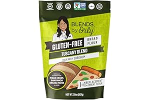 Gluten Free Bread Flour - Blends by Orly - Tuscany Blend - Gluten-Free Baking Flour for Breads, Pizza Crust, and Pasta 20oz B
