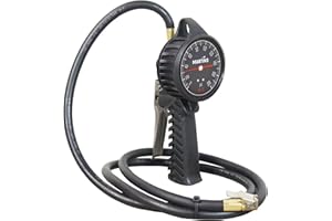 Flate Mate Handheld Analog Tire Inflator with 6 ft Rubber Hose – Compact Tire Inflator for Automotive, Cars, Motorbikes, Bicy