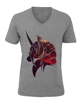 Stylish Unicorn Cute Hairstyle Men S V Neck T Shirt Xx Large