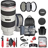 Canon EF 70-200mm f/2.8L USM Lens (2569A004) + Filter Kit + Backpack + 64GB Card + Card Reader + Flex Tripod + Memory Wallet 