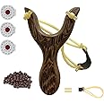 NISPOTDOR Hunting Catapult Toy Slingshot for Kids/Children/Adult, Solid Wooden Outdoor Sling Shot with Classic Construction