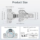 Lookka Cabinet Hinges 2 Pack Concealed Full Overlay 15x12x3cm Nickel view 2