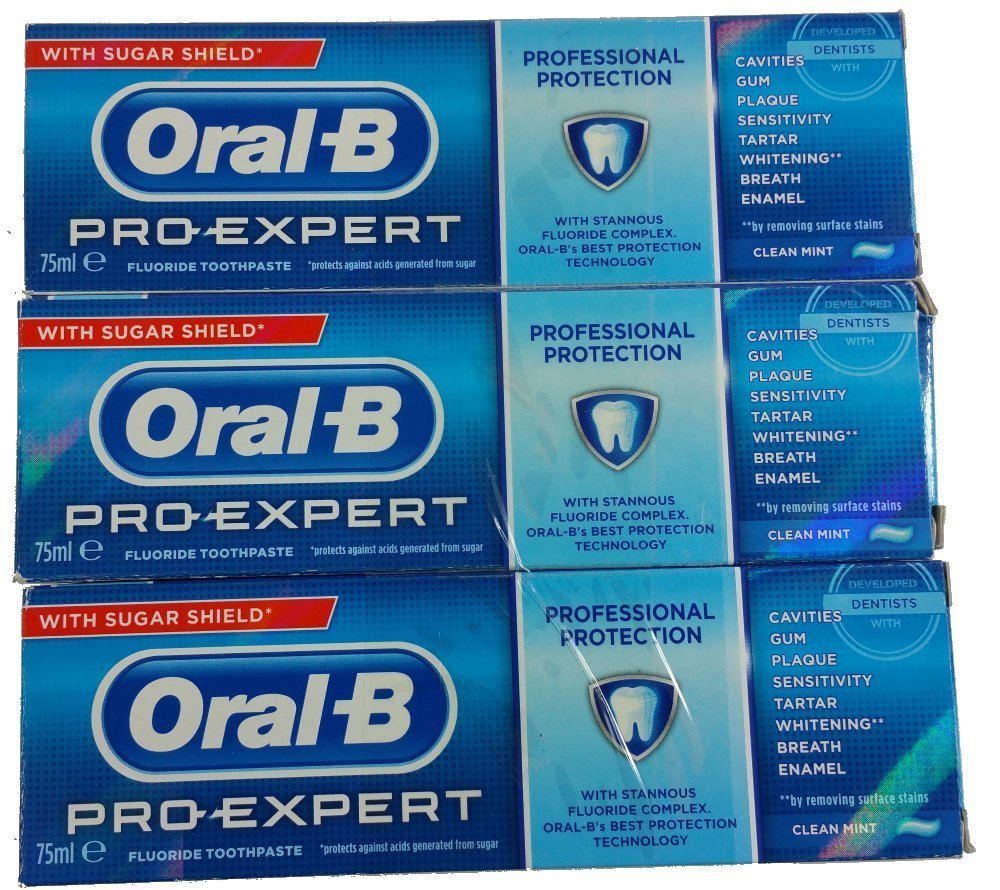 Oral-B Pro-Expert Professional Protection Toothpaste 75ml Clean Mint - Pk of 3