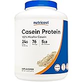 Nutricost Casein Protein Powder 5lb - Micellar Casein, Non-GMO, Gluten Free (Unflavored)