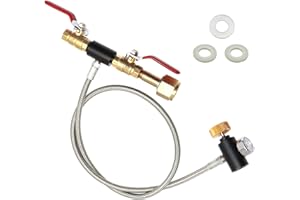 MONKEMON CGA320 CO2 Cylinder Refill Adapter Hose, CO2 Refill Station Connector Kit for Filling Blue Soda-maker Tank(CGA320 to TR21-4 Thread, Dual Valve with Gauge) (36 Inch)