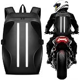 yucenbra Motorcycle Backpack, Waterproof with Reflective Strips for Riders | Large Capacity Durable Helmet Backpack for Men, Motorcycle Accessories Gear for Commuting &amp; Outdoor Sports