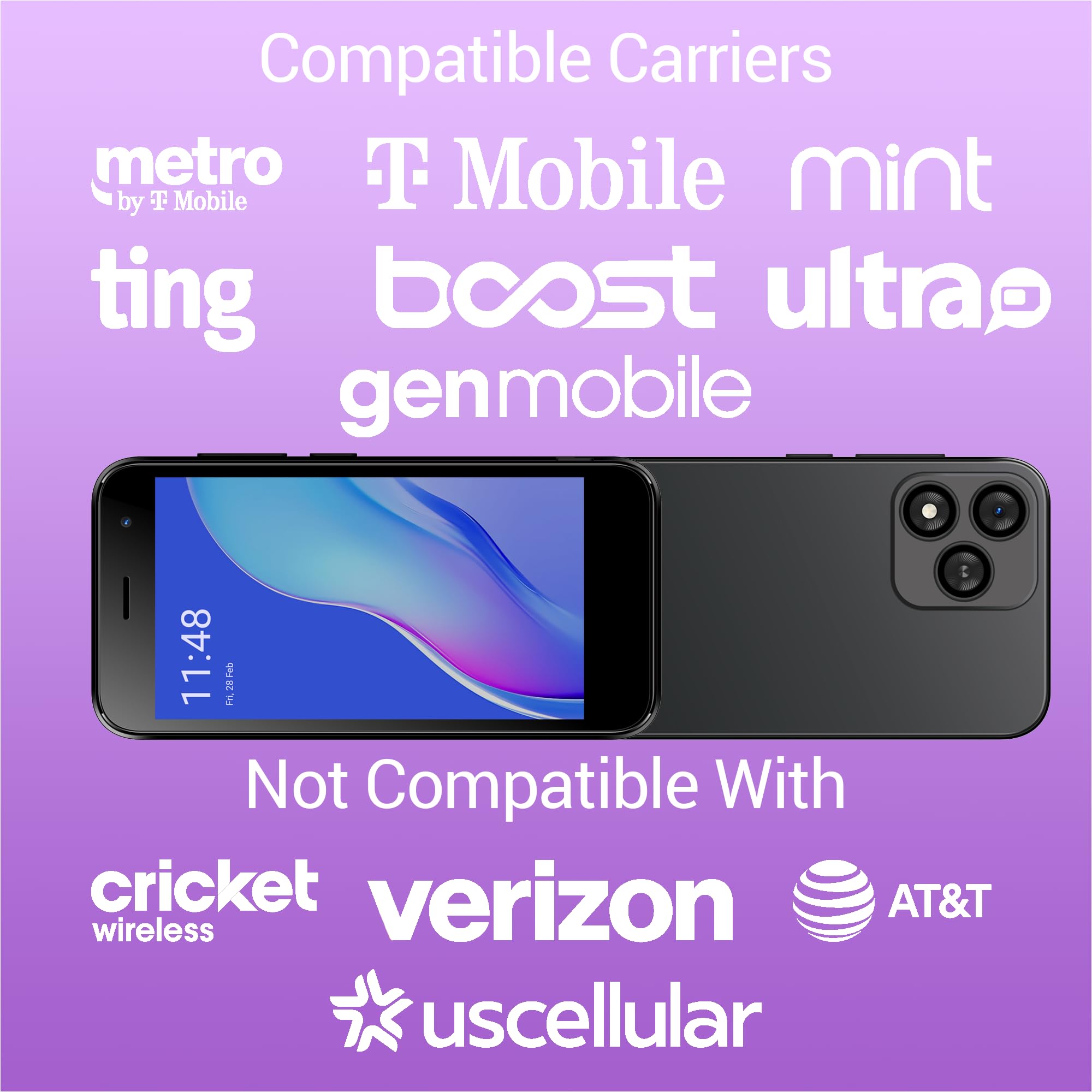 Bolt 1 | Dual SIM | Unlocked Smartphone | Android 14 (Go Edition) | 2 Day Battery | 5.0” FWVGA Display | 2GB RAM | 32GB Storage | 5MP Camera | Black