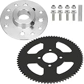 YOXUFA 72 Tooth Sprocket 35 Chain + Go Kart Sprocket Hub with 1" Bore 1/4" Keyway Replacement for Go Kart Cart Predator 212cc 79cc 420cc 6.5HP 3HP 13HP Engine Powersports Parts Heavy Duty Steel