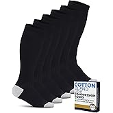 Pembrook Light Compression Socks for Women & Men - 3 Pairs | 8-15 mmHg Cotton Compression Socks Women, Knee High Comfort