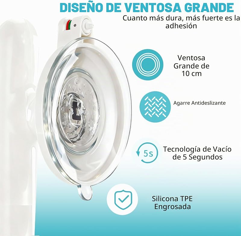 2 Piezas Agarraderas de Baño con Ventosa, 30cm Asa de Seguridad