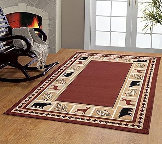 Rugs Home Furnishmyplace Wildlife Bear Moose Rustic Lodge Cabin Lodge ...