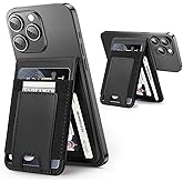Miroddi for Magsafe Walle Stand, Leather Magnetic Phone Wallet for iPhone 16/15/14/13/12 Series, Strongest Magnetic Card Holder with Adjustable Stand, ID Window, Fits 10 Cards, RFID Blocking, Black