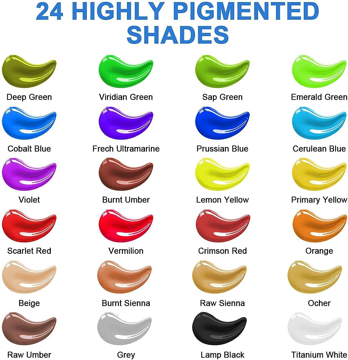 Acrylic Paint Set, Emooqi 45 Piece Professional Painting Supplies Set, Includes 24 Acrylic Paints, 16 Painting Brushes with Bag, Paint Knife, Art Sponge and Paint Palette, Arts Crafts Supplies