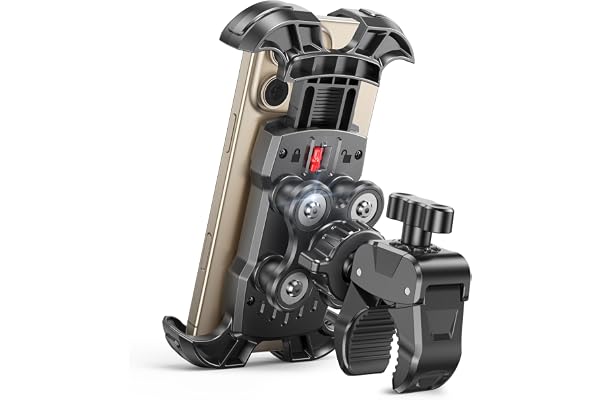 WOCBUY Bike Phone Mount, [Vibration Damper] [Tool-Free] Motorcycle Phone Mount, [Silicone Cushion] Phone Holder for Bike Hand