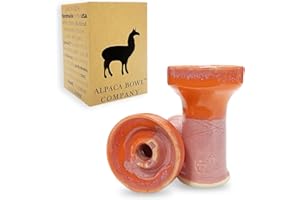 Premium Ceramic Hookah Bowl Made by Alpaca Bowl - MiniRook– Hookah Head Bowl Premium Shisha Bowl Phunnel Hookah Bowls for Smoking with Hookah - Hookah Top Bowl (Orange)