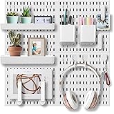 EVDBOBO Wall Organizer Peg Board - Elevate And Declutter Your Gaming And Office - Create A Perfectly Structured Space(White)