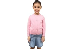 SMILING PINKER Girls Cardigan Sweater School Uniforms Button Long Sleeve Knit Tops