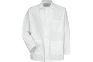 Red Kap Men's No Fuss Gripper Front Short Butcher Coat