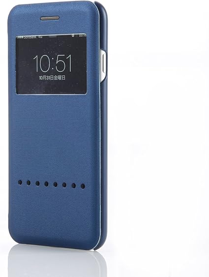 Amazon Iphone6 4 7 専用手帳型ケース カバーを閉じたまま電話応答できる 高級感ある光沢素材 軽量 ドコモ Softbank Au 版対応 ネイビー スクリーンプロテクター 通販