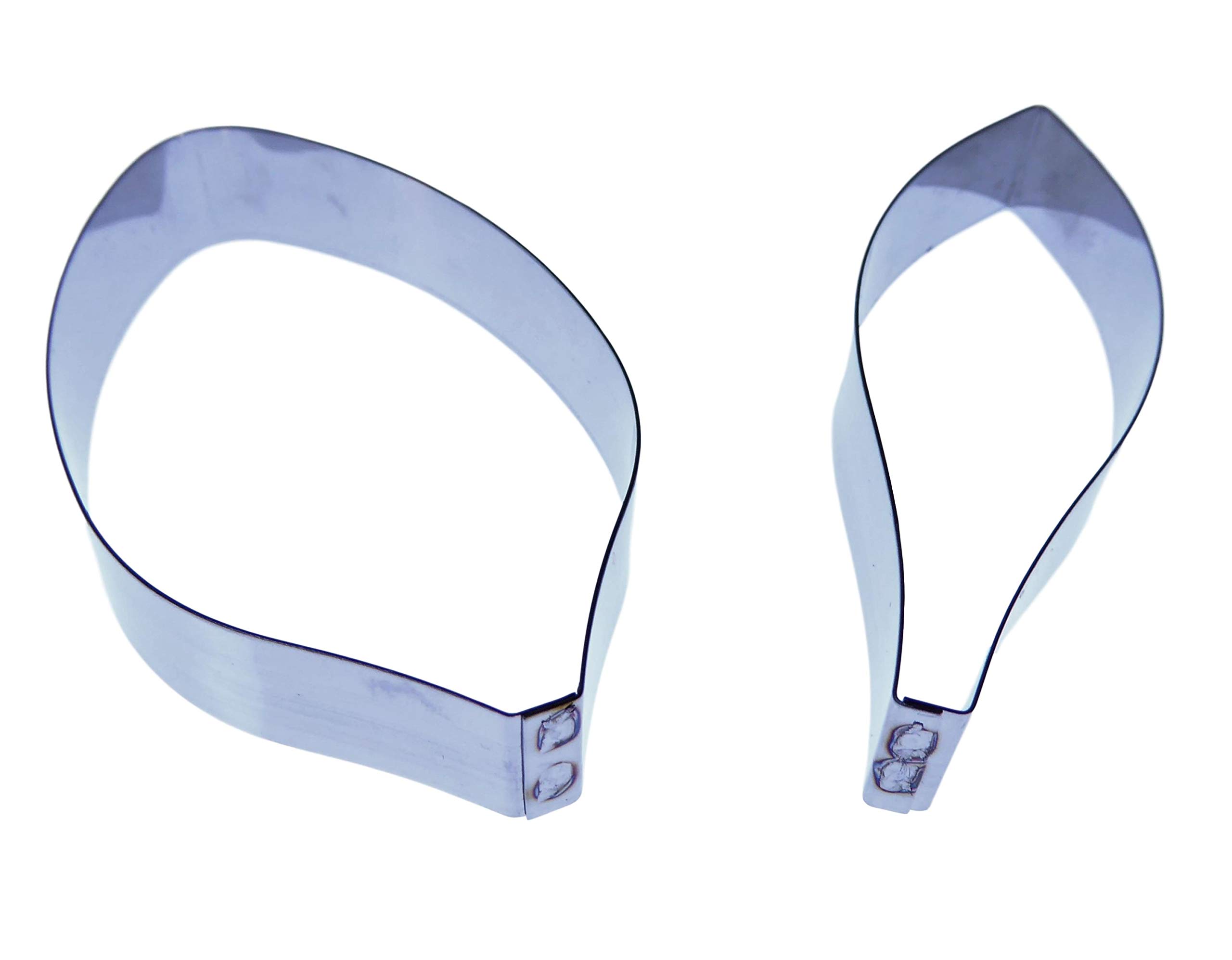 Lily Petal Stainless Steel Cutters - Set of 2 Cutters 71x41mm and 76x27mm - Valley Cutter Company - Sugarcraft, Cake Decorating, Polymer and Precious Metal Clay