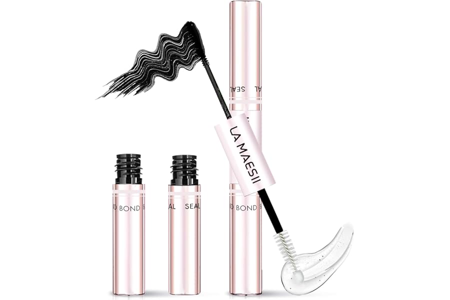 LA MAESII Lash Cluster Glue, Lash Bond and Seal for Eyelash Clusters, 10ml Bond and Seal, Waterproof, 2-in-1 Home Use, Strong Hold for 72H